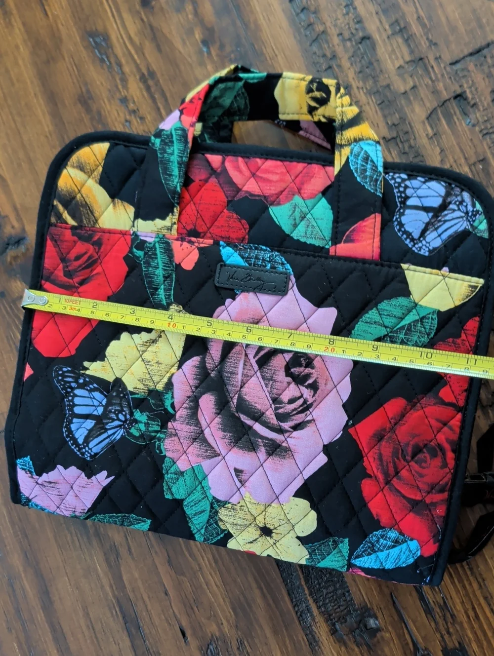 Vera Bradley Havana Rose Black Quilted Hanging Travel Cosmetic Bag New NWOT